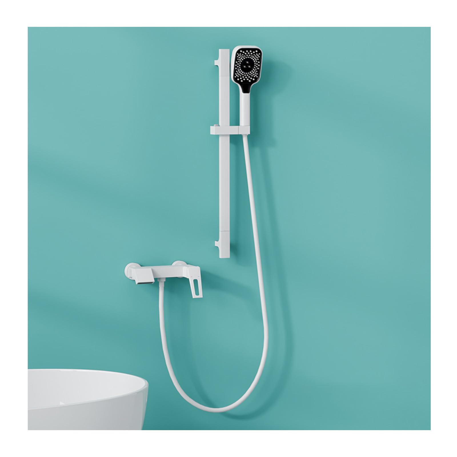 Contrôle de la température pour ce système de douche blanc de baignoire