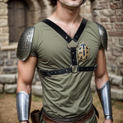 Body Chest Belt for Men Adjustable Faux Leather Belts with Buckles Rave Costume Sexy Punk Chest Belt Clubwear Costume2