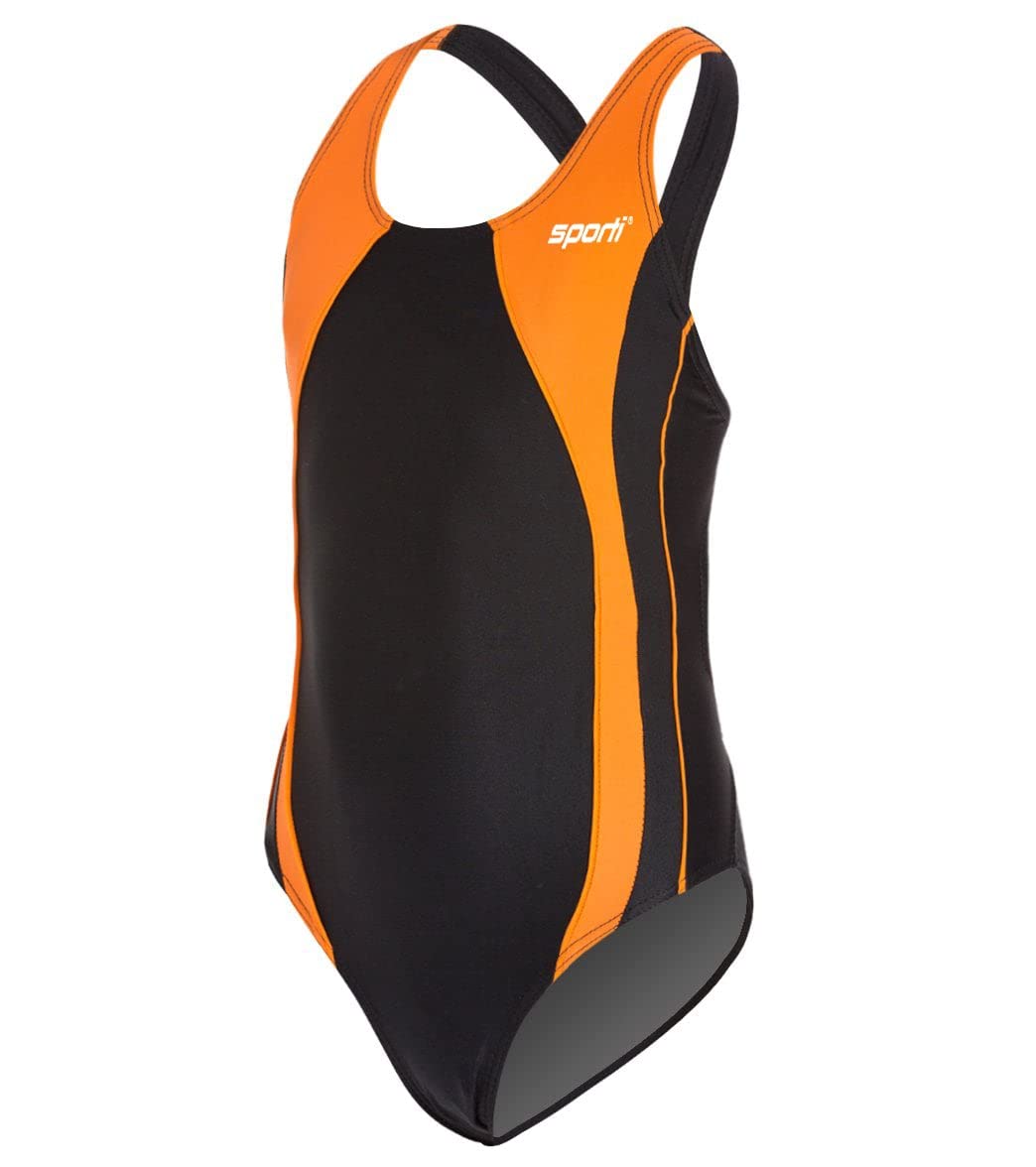 Sporti Girls' &amp; Women's Athletic Wide Strap Abstract Print One-Piece Suit