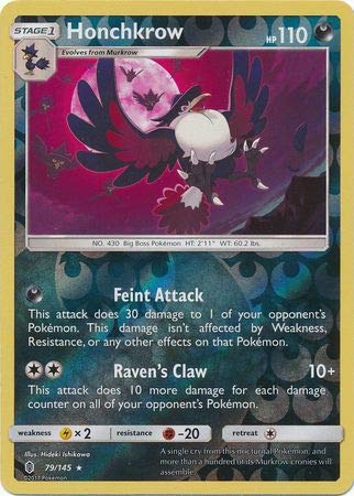 THE POKEMON COMPANY INTERNATIONAL Single Card HONCHKROW Reverse Holo 79/145  GUARDIANS RISING : Amazon.co.uk: Toys & Games