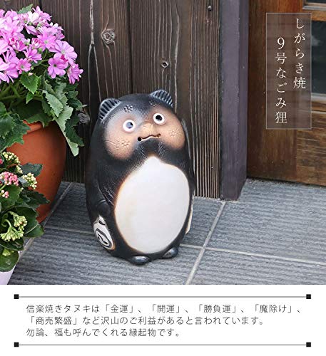 Amazon.co.jp: 信楽焼 たぬき【9号なごみ狸 ta-0347】縁起物 焼き物 し