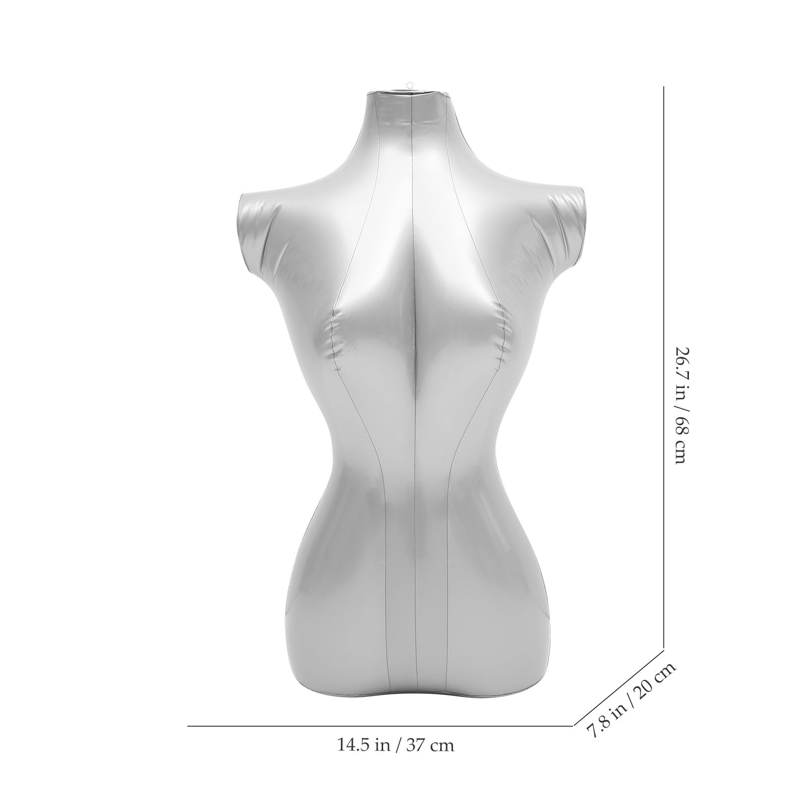 Yardwe Schaufensterpuppe Halbfigur aus PVC in Silber Tragbar und Stabil Stilvolles Modell für Damenkleidung und T Shirt Präsentation im Geschäft