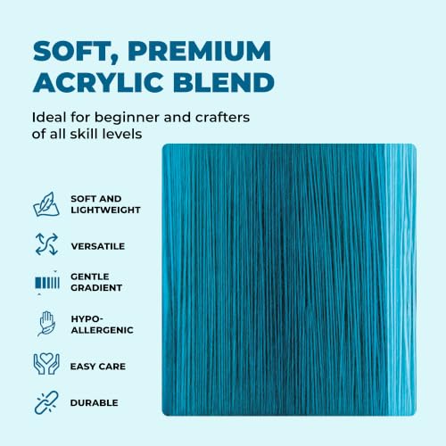 Image of Mary Maxim Prism Yarn, Acrylic Multicolor DK Yarn, 290 Yards, Blue Lagoon | Ombre Yarn, 3 Weight, Machine Wash, For Knitting and Crochet, Create Baby Items, Blankets, Afghans, Clothing Variegated Yarn