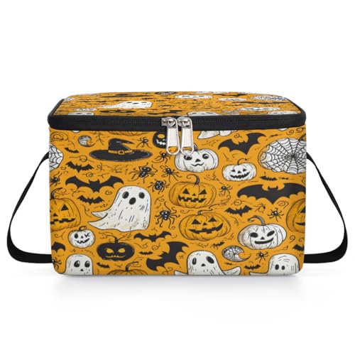 Halloween-Themed Pumpkins Lunch Bags for Women Men 9 Cans, Hot & Cold Food Delivery Bag Insulated Grocery Bag Insulated Lunch Box Cooler Bag for Office Work Picnic Beach