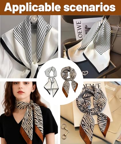 Image of 2Pcs Satin Scarf, Scarf for Women Stylish, Silk Scarves for Women 70x70cm, Satin Hair Scarf for Women, Elegant Head Scarf for Office, Travel, Casual Wear
