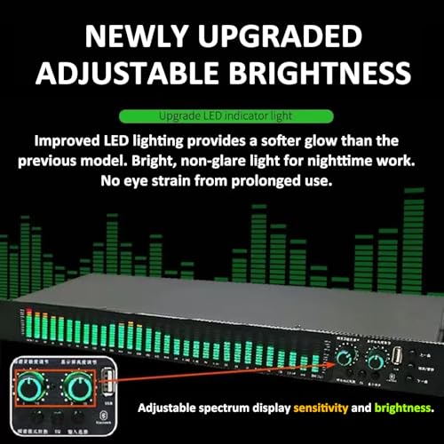 Ecualizador digital gráfico estéreo de 31 bandas, con 21 efectos preestablecidos, ajuste de graves/agudos/medios, reducción automática de ruido, montaje en rack 1U, para estudio de grabación miniatura 4