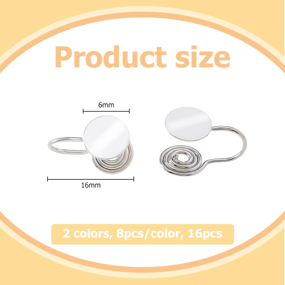 Hobbspring 16 Pieces Pressure Earrings for Keloids 2 Colors Clip-on Non-Pierced Earrings Finding Brass Earring Metal Spiral Compression Ear Cuff Adjustable Keloid Earring for Women Men Ladies - Image 2
