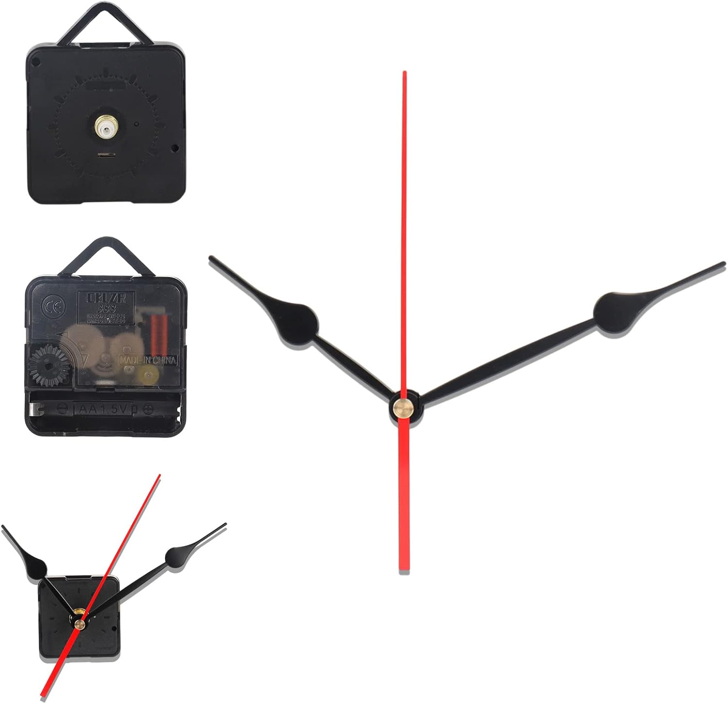 Clock Mechanism Replacement Kit with Clock Hands - Silent Sweep Clock Motor Kit Battery Operated, Wall Clock Mechanisms Mattery Powered Replacement for Clock Repair DIY Replacemen