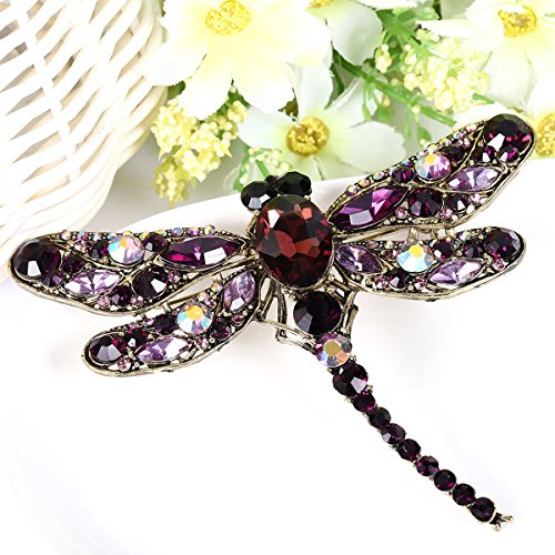 Image of EVER FAITH Dragonfly Teardrop Brooch Pin Austrian Crystal