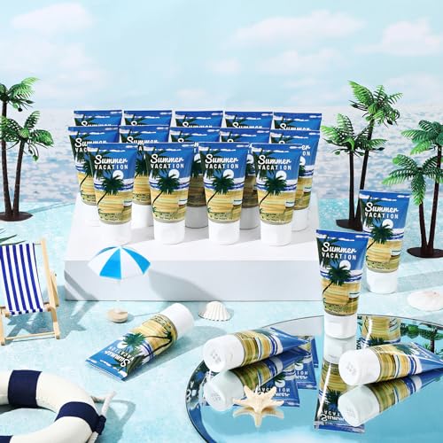 Image of 12 Pcs Mini Sunscreen Bulk for Summer Travel Size Spf 30 Water Resistant Sunscreen Lotion Bulk for Thank You Gifts Hawaiian Wedding Bridal Party Favors for Pool Wedding(Summer Vacation)