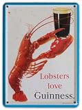 GUINNESS LOBSTER Love Small Vintage Metal Tin Pub Sign
