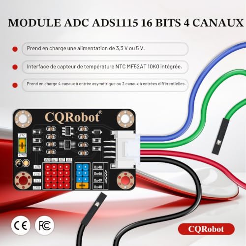 CQRobot Convertisseur ADC 16Bits 4 Canaux ADS1115 Pour Arduino/Raspberry Pi – vue 2