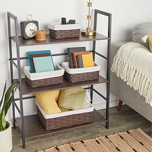 Juvale Set Of 5 Brown Wicker Nesting Baskets With Cloth Lining For Storage, Decorative Lined Bins For Organizing Closet, Bathroom (3 Sizes) #TOP4