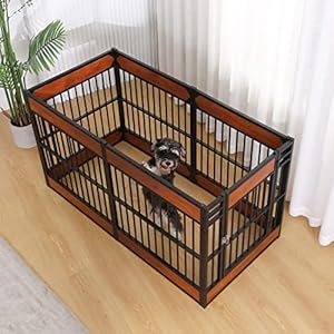 Dog Playpen 315 Height Dog Pen Indoor Heavy Duty Safe and Sturdy Furniture Style Puppy Pen mahogany  Cucciolini Doodles Dog playpen 31 5 height dog pen indoor heavy duty safe and sturdy furniture style puppy pen mahogany   cucciolini doodles