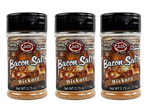 J&D's Hickory Bacon Salt (3 Pack) - Low Sodium All Natural Flavored Seasoning