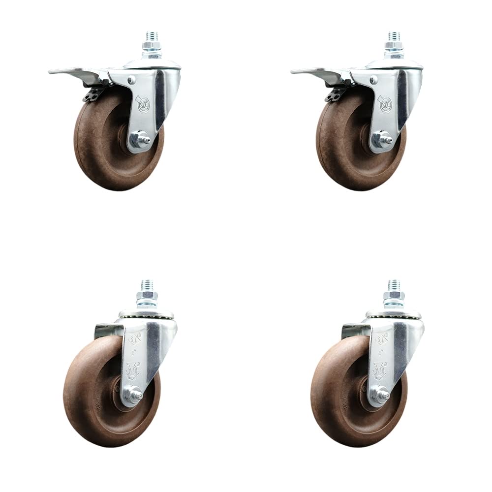 Atosa 301990022 – Fits Atosa Ranges - Replacement Caster Set - Includes 2 Swivel Casters with Total Lock Brakes and 2 Swivel Casters - Set of 4 - Service Caster Brand