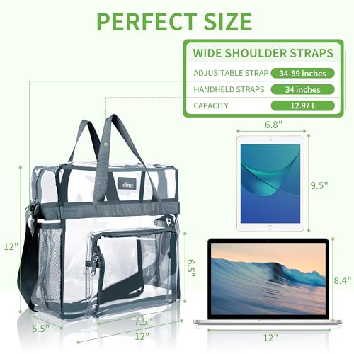 Maytree May Tree Clear Bag Stadium Approved 12×6×12 Large Clear Tote Lunch Bag With Reinforced Shoulder Straps For Concert Outfits And Festival thumb #1