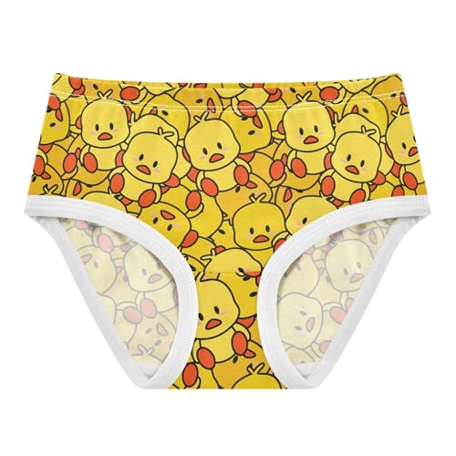 Girls' Underwear Cute Cartoon Yellow Duck Cotton Stretch Comfort Toddler Panties