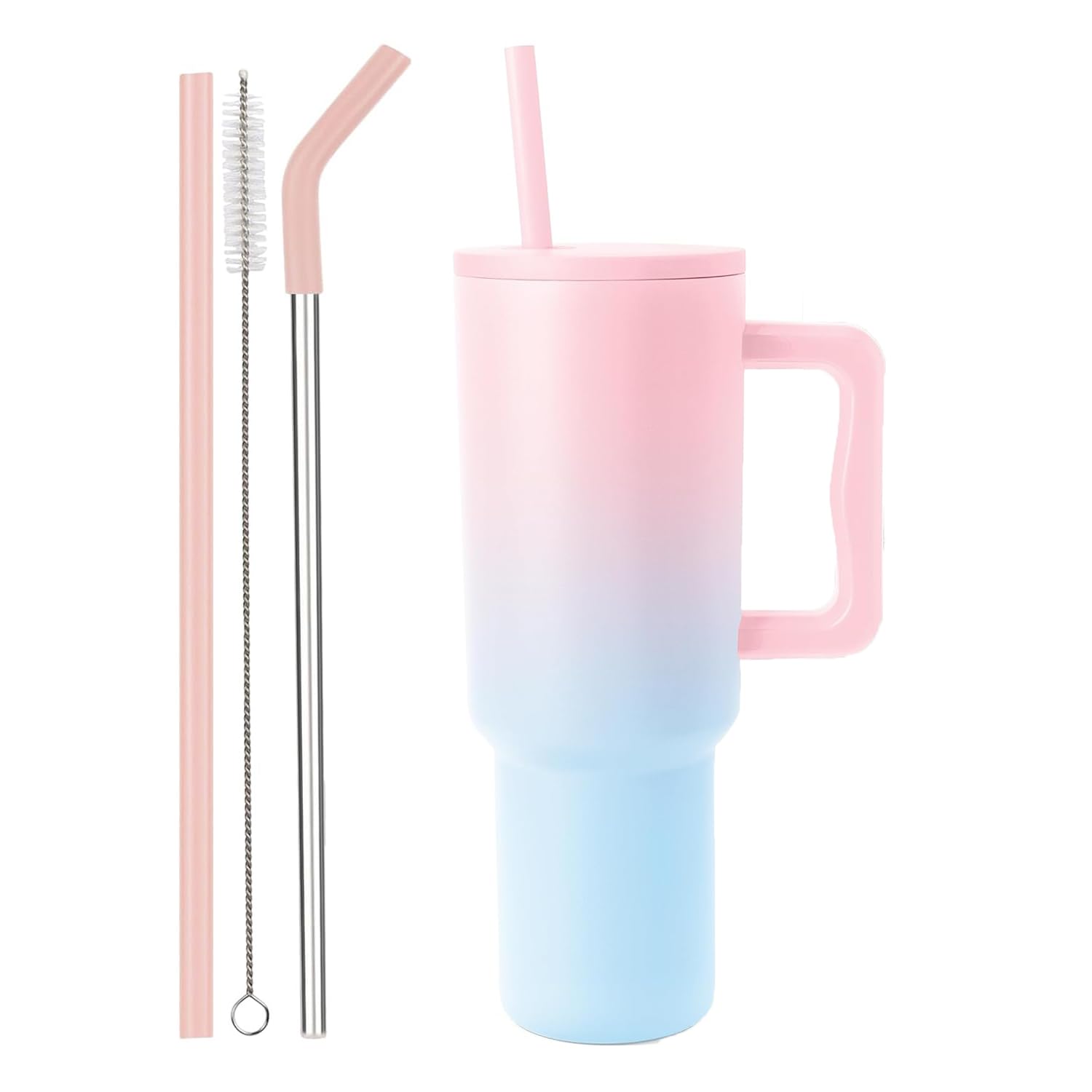 Vasukie 1200 ML Stainless Steel Tumbler with Handle and Lid,2 Straw | 100% Leakproof Travel Mug Water Cup for Gym, Office...