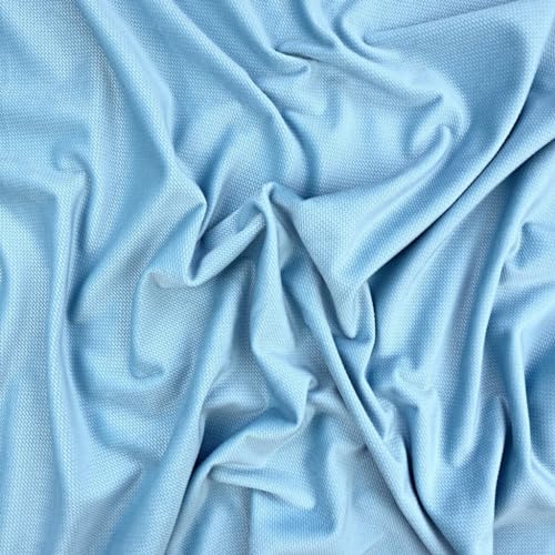 Textrend, Tela de terciopelo por metros, tela de felpa suave, tela 1x1,50m, telas para tapicería y decoración, patchwork (Azul cielo)