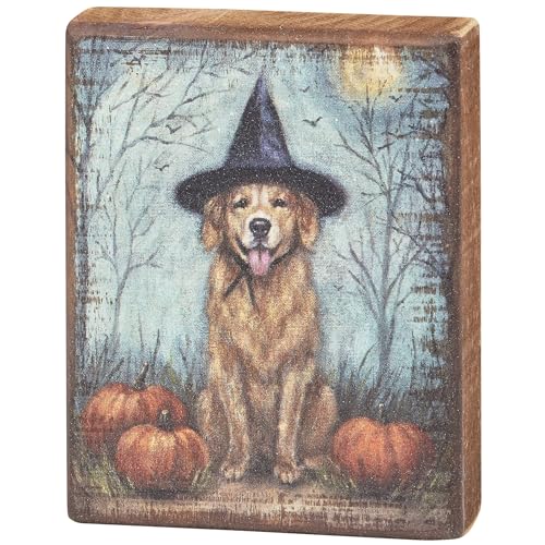 Primitives-by-Kathy-Home-Decor-Sign-Dog-As-A-Witch-Block Primitives by Kathy Home Decor Sign Dog As A Witch Block