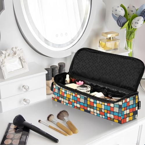 Bolsa de viaje resistente al calor para herramientas de cabello Retro Marble, estera para planchas y rizadores, organizador portátil para cuidado del cabello miniatura 7