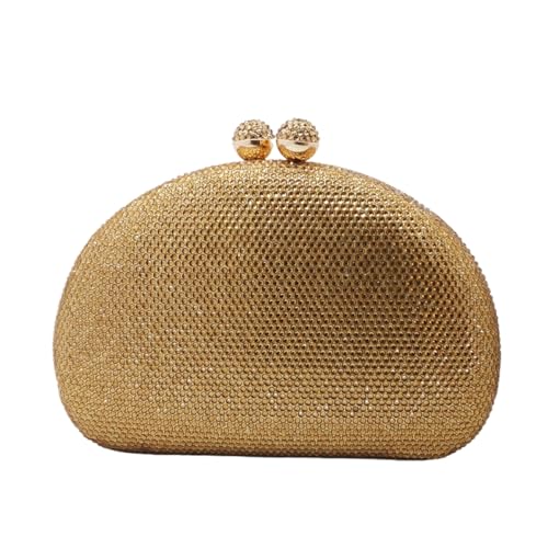 Image of UMREN Women Sparkly Rhinestone Evening Bag Crystal Clutch Purses Glitter Shell Shaped Handbag Wedding Prom Shoulder Bag