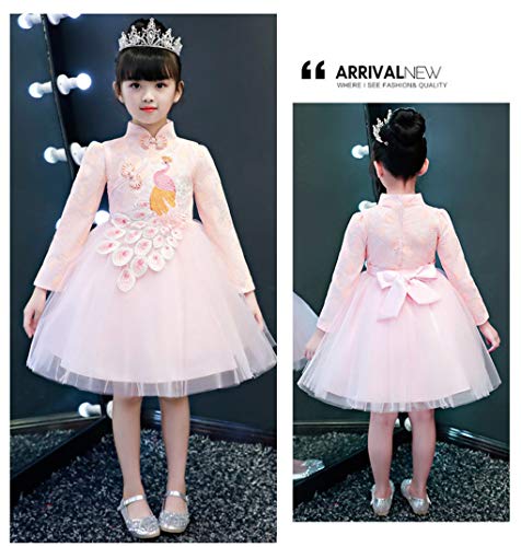 Girls Chinese Cheongsam Tutu Dresses Retro Embroidery Princess Dresses for Age 3-10Years2
