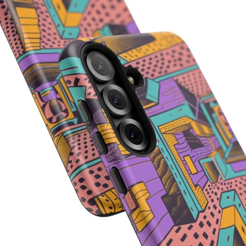 Coque rigide mate Samsung Galaxy S25 Plus motif géométrique rose