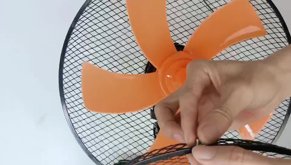 Belaco 12 Inch Table Fan Upgraded 5 Blades, 3 Speed Oscillating Desk Fan, Adjustable Tilt, Quiet Cooling, Mesh Grill, for Home Bedroom Office - Black & Orange