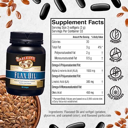 Barlean'S 975 Lignan Flaxseed Oil Softgels, Cold-Pressed Flax Seed Supplement thumb #5