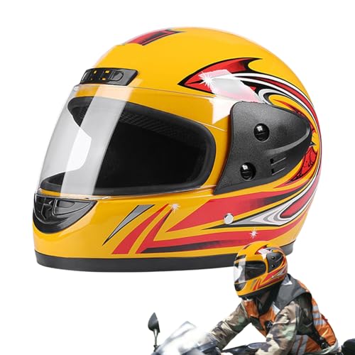 Moto Shield – Casque d'équitation Haute Performance, équipement intégral sécurisé de 12,5 Pouces, Conception de Moto en Poly avec système de Flux...