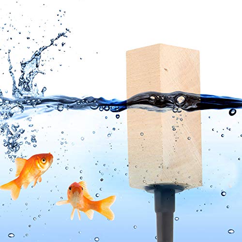 Image of TOPINCN 2Pcs Set Wooden Air Bubble Stone Diffuser, Air Pump Accessories Air Stone Cylinder Fine Bubbles for Aquarium Fish (L)