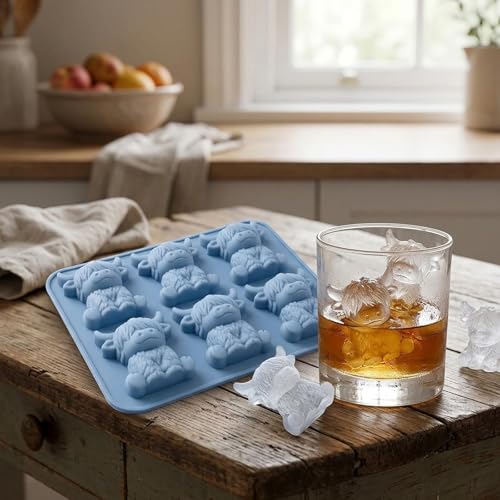 Molde de cubitos de hielo de vaca Highland Cow mini azul miniatura 3