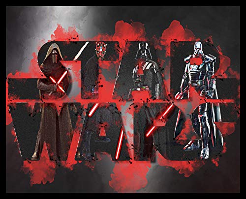 Bekata 20x16 inches Star Wars Poster - Kylo Ren, Darth Maul, Darth Vader, Darth Malgus - Star Wars Dark Side Poster - Star Wars Print - Wall Art - Watercolor Art