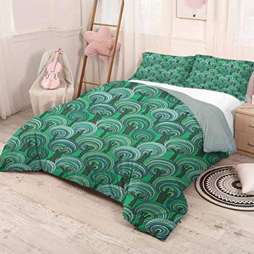 Bedding Printed Comforter Set - Decorative 3 Piece Bedding Set with 2 Pillow