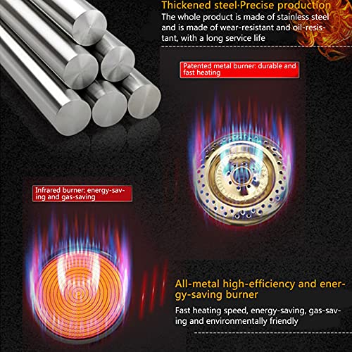 Generic 12-Liter-Fritteuse, Gas-Chip-Fritteuse, lebensmittelechter Edelstahl, elektronische Impulszündung, rutschfest, energiesparend, leicht zu reinigen – Bild 5