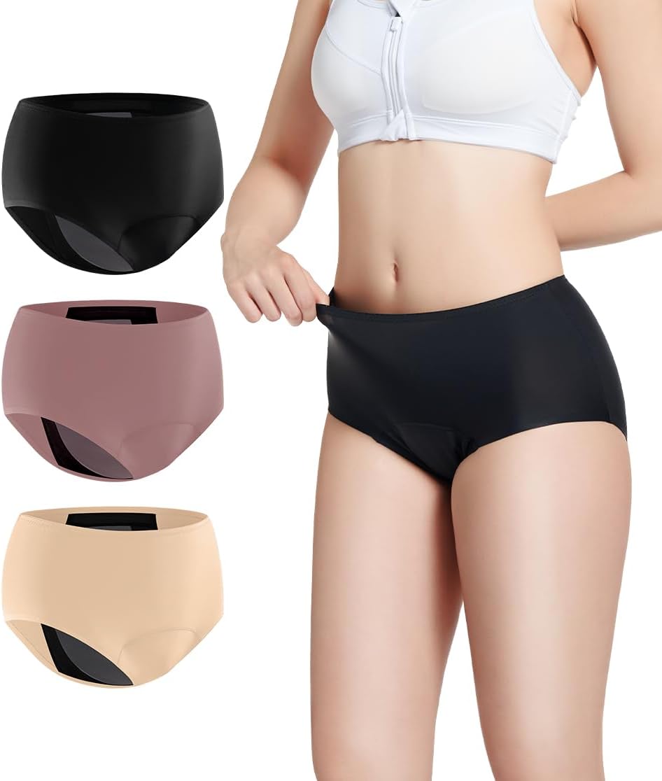 Carer Incontinence Underwear for Women Washable Leakproof Underwear for Women 150ml Super Absorbent Bladder Leak Proof Underwear for Womens Bladder Leakage Protective Panties 3 Pack, L