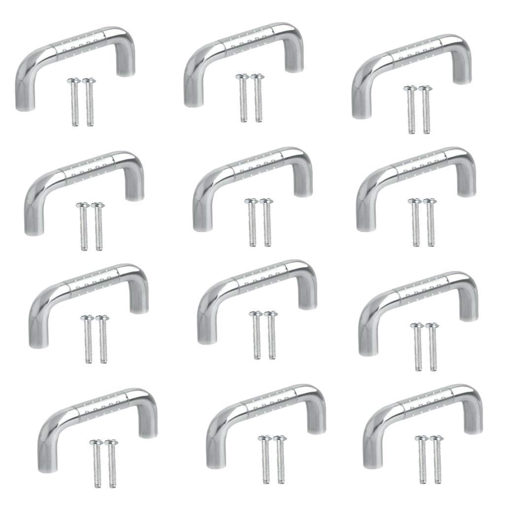 Sun Shield Steel Drawer | Wardrobe | Door Handle Oval D with Screw 4 Inch, Chrome Finish - 12 Pcs, Stainless Steel, Pull Handle — Amazon image 14