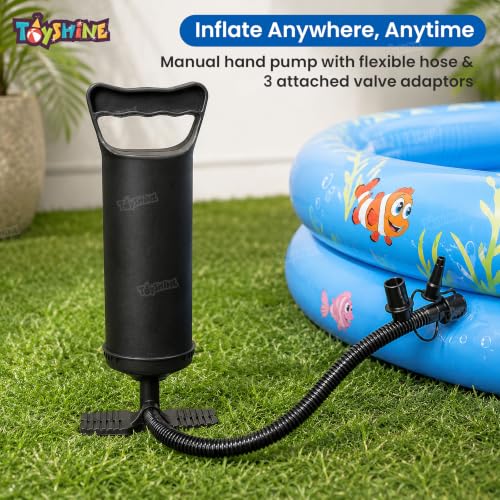 Image of Toyshine 12 Inch Air Hammer Inflation Pump 0.85L /Cycle with 3 Valve Adaptors, for Air Sofa, Bed, Swimming Pool Tubes, Toys, Air Bags, Mattresses