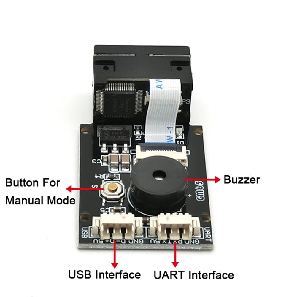 Module Lecteur Code Barres 1D/2D GM861S - Interface UART/USB, LED Verte