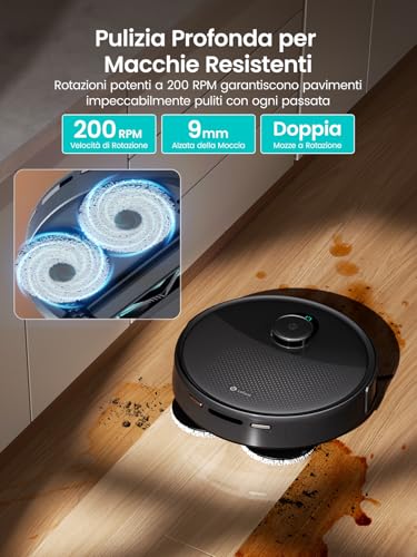 Lefant M3Max Robot Aspirapolvere Lavapavimenti Con Mappatura, Laser Dtof, Evitamento Psd, 20000Pa, 3.2L Auto Svuotamento, Stazione All In One, Lavaggio Mop 45°C E Asciugatura, Wifi 2.4G 5G, Alexa App - 6