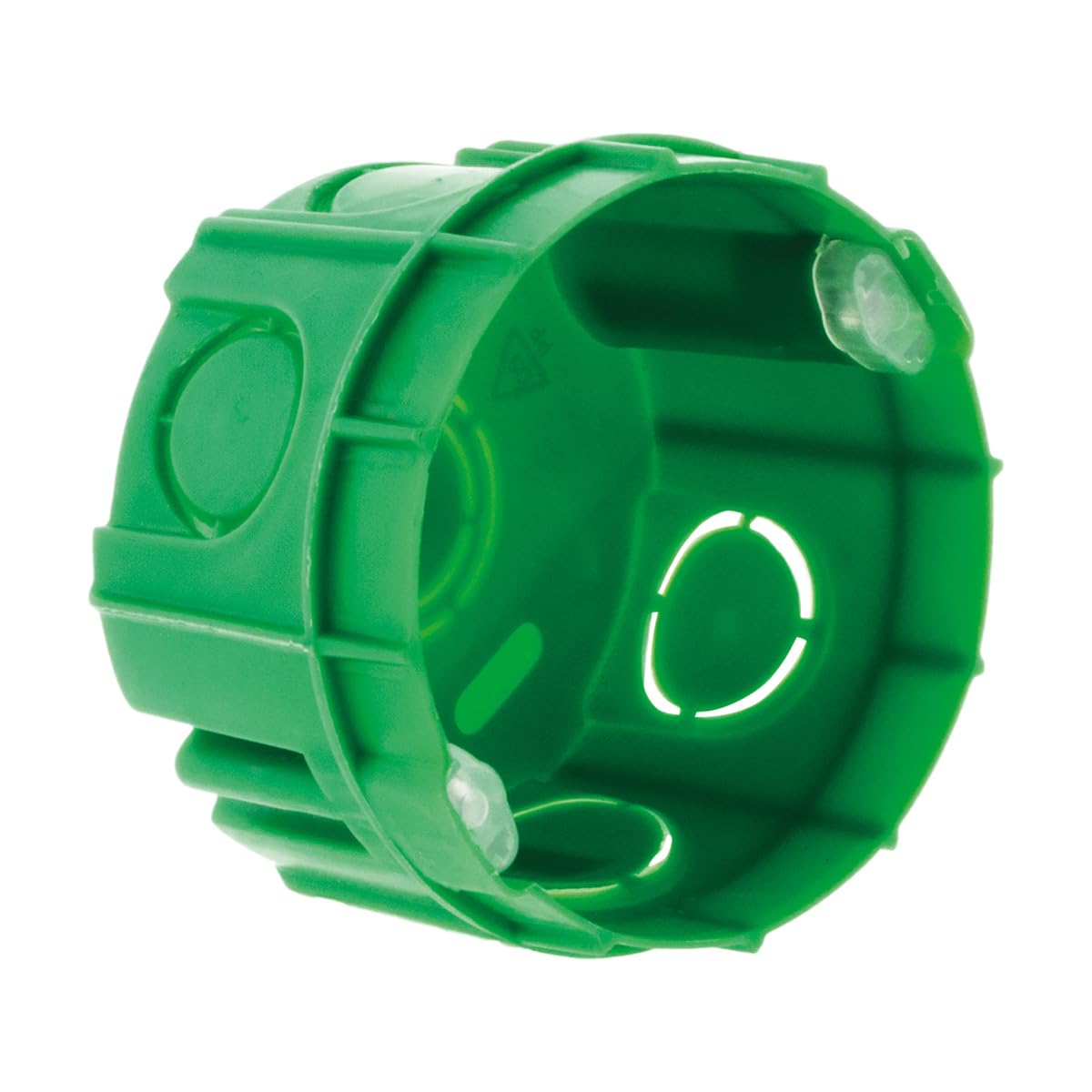 Zenitech - Caja de Empotrar Ø 67 mm P 40 mm - Compatible con Equipos a Tornillo y Uñas - Alta Resistencia al Fuego 850° - Para Muros de Bloque o Ladrillo - Incluye Tornillos - Verde