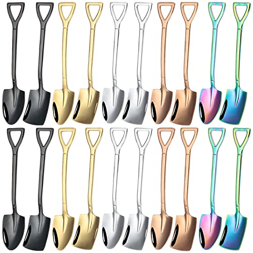 Guador 14PCS en acier inoxydable café latte cuillère en acier inoxydable pelle cuillère pelle forme créatif net cuillère rouge cuillère pastèque cuillère à dessert crème glacée