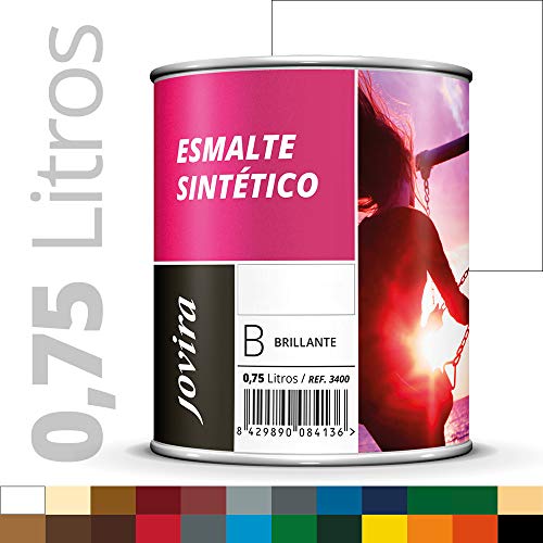 ESMALTE SINTÉTICO BRILLO. Protección y decoración de superficies de acero, hierro y madera. (750ML, BLANCO)