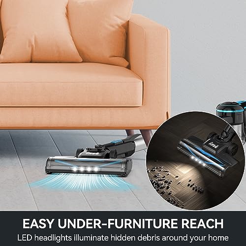 Image of INSE Cordless Vacuum Cleaner, 6-in-1 Rechargeable Stick Vacuum with 2200 m-A-h Battery, Powerful Lightweight Cordless Vacuum Cleaner, Up to 45 Mins Runtime, for Home Hard Floor Carpet Pet Hair-N5T