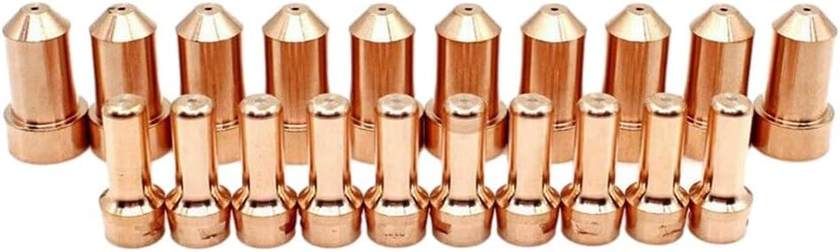 20 Pack Plasma Cutting Accessories KP2844-1 Electrodes KP2844-4 Tips 1.0mm Nozzle for Tomahawk 1000 LC65 Torch 50A Current Copper Hafnium Material