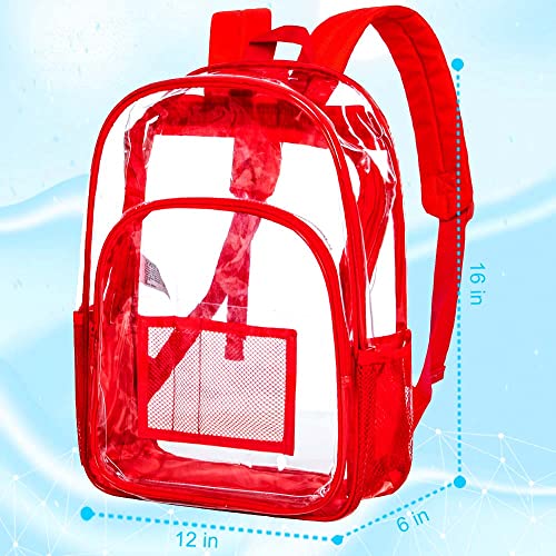 Gxtvo Clear Backpack, Heavy Duty Transparent Bookbag, See Through Backpacks For Women Men - Red #TOP4