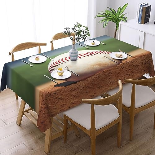 Nappe rectangulaire de baseball imperméable 137x183 cm lavable pour décoration table