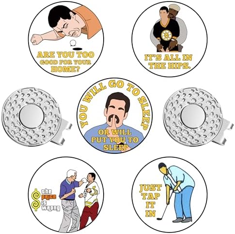 Magnetic Ball Markers Clips - Funny Golf Ball Markers with Hat Cl...